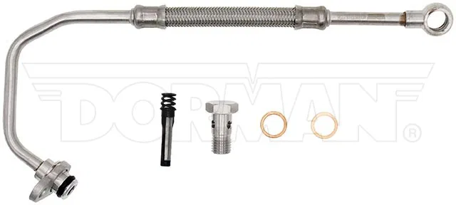 667-615 – DORMAN Turbocharger Oil Feed Line, OE Replacement 10-1/4 Inch Length Stainless Steel With Gasket